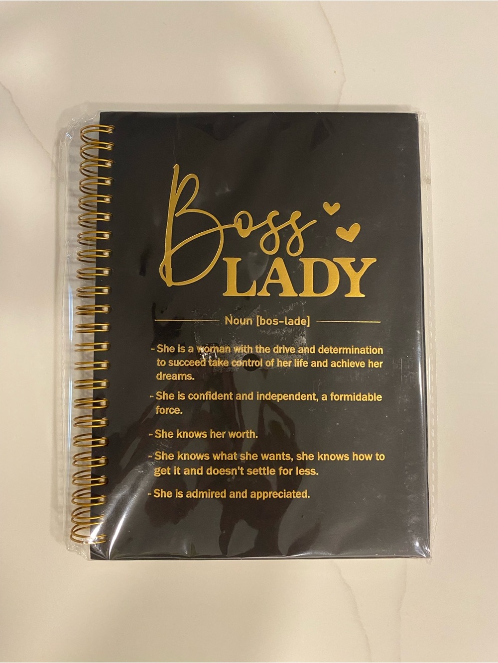 Boss Lady Black & Gold Spiral Notebook